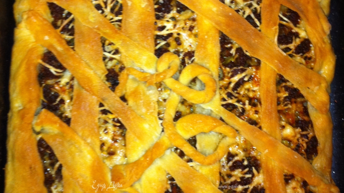 Мясной пирог за час