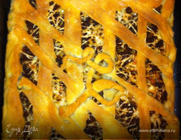 Мясной пирог за час