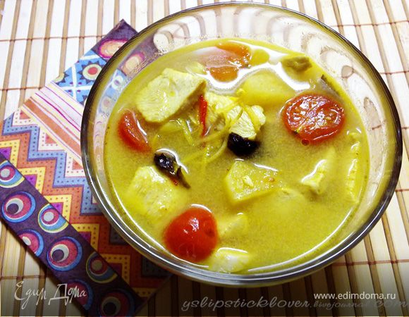 Суп с курицей и ананасом Суп с курицей и ананасом