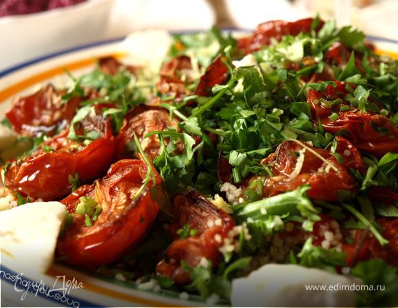 Салат с Кускусом и  Бальзамическими Помидорками