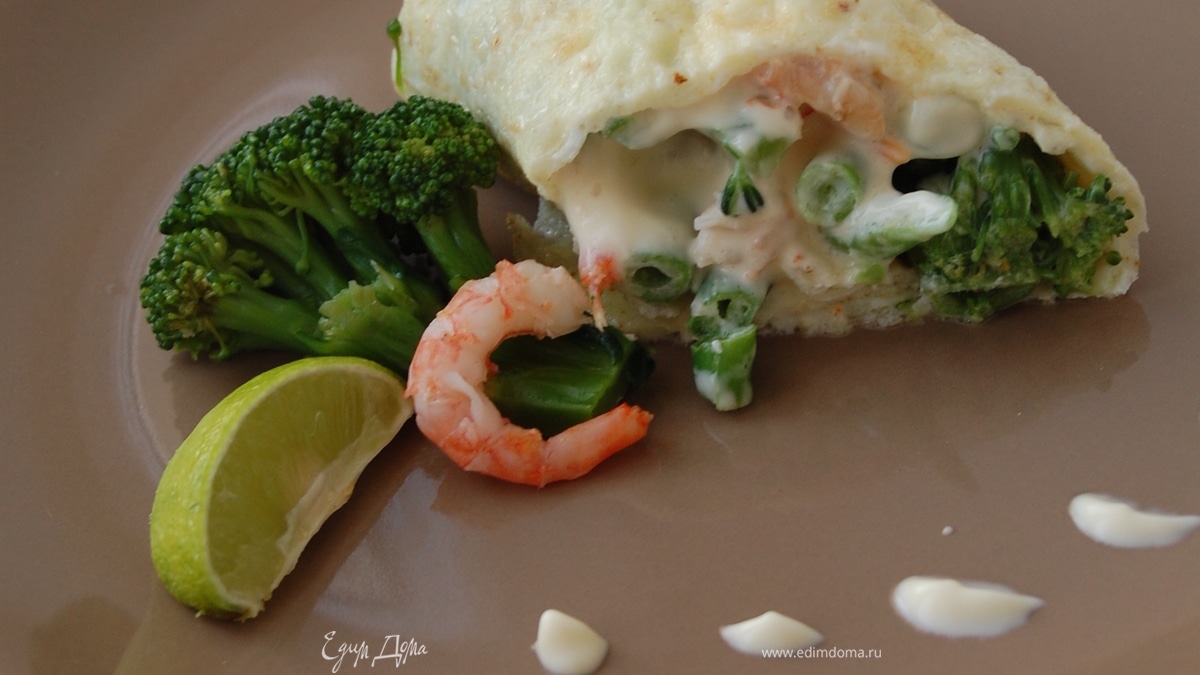 Омлет с креветками