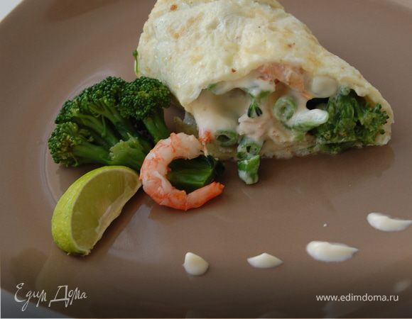 Омлет с креветками