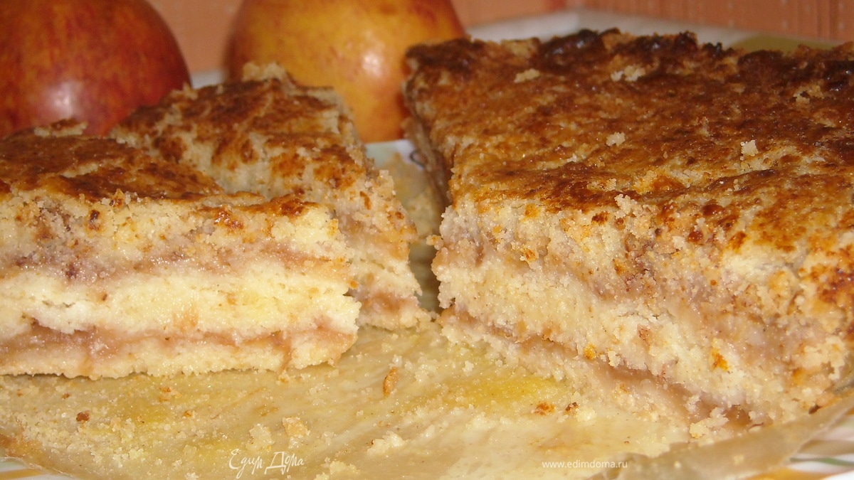 Яблочный пирог из сухого теста