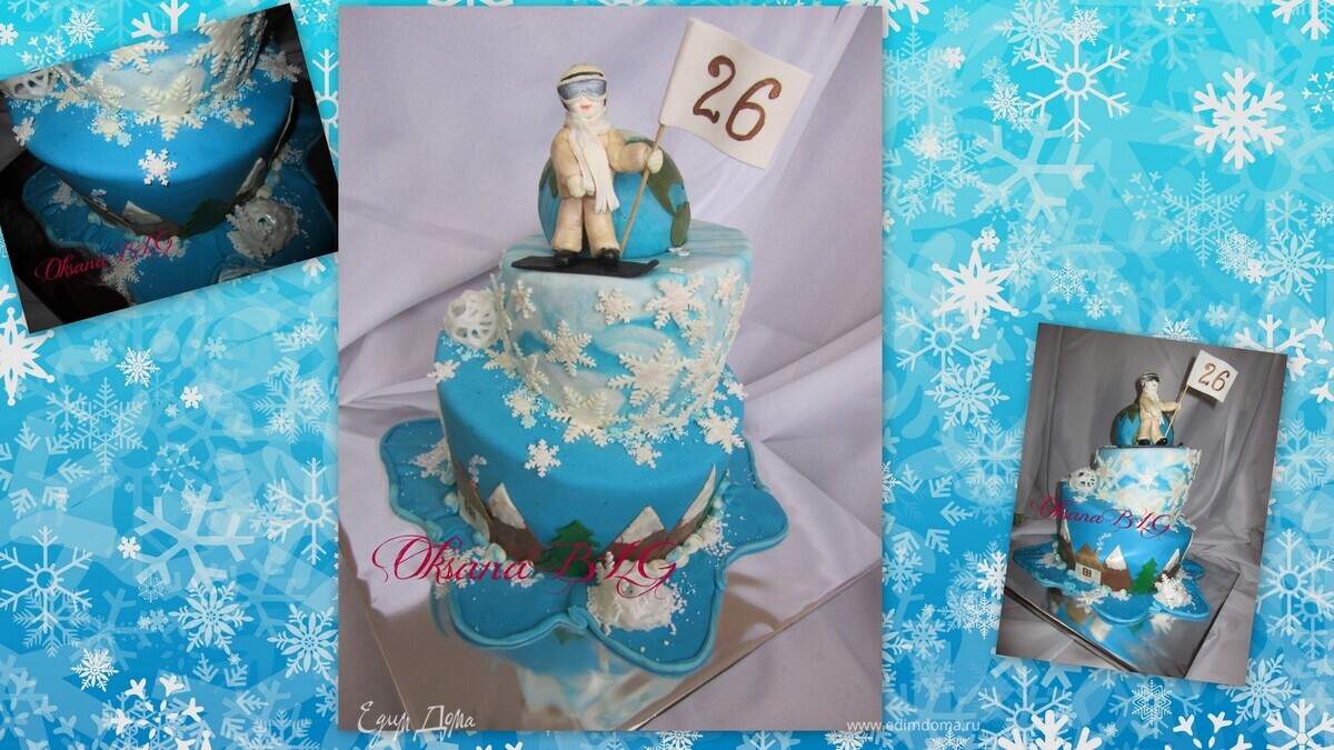 Падающий торт "Сноубордист у планеты Земля"