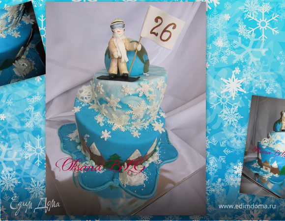 Падающий торт "Сноубордист у планеты Земля" Падающий торт "Сноубордист у планеты Земля"