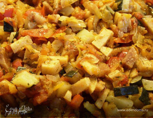 Овощное рагу с айвой