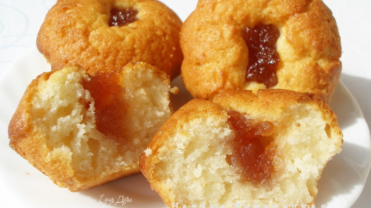 Кексы "Улет" с яблочным джемом