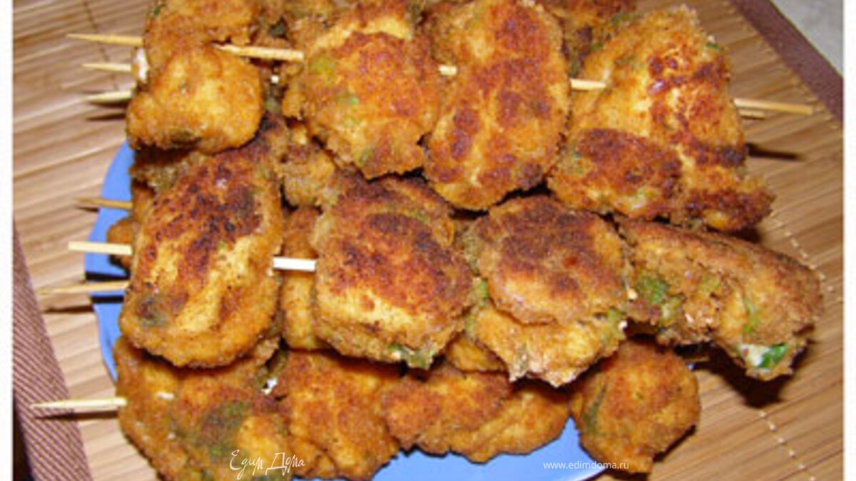 Шашлычки из курицы в панировке