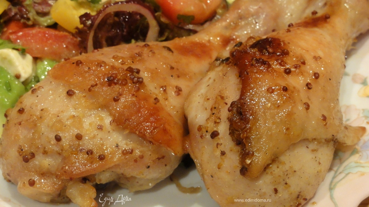 Куриные ножки в кленовом сиропе, с соком лайма, имбирем и  горчицей.