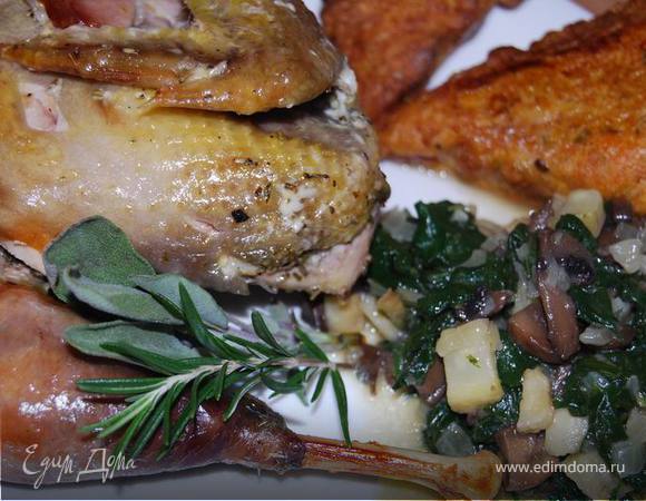 Воскресный ужин. Цесарка запеченная с осенним гарниром Воскресный ужин. Цесарка запеченная с осенним гарниром