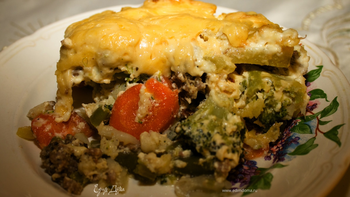 Запеканка с фаршем и овощами