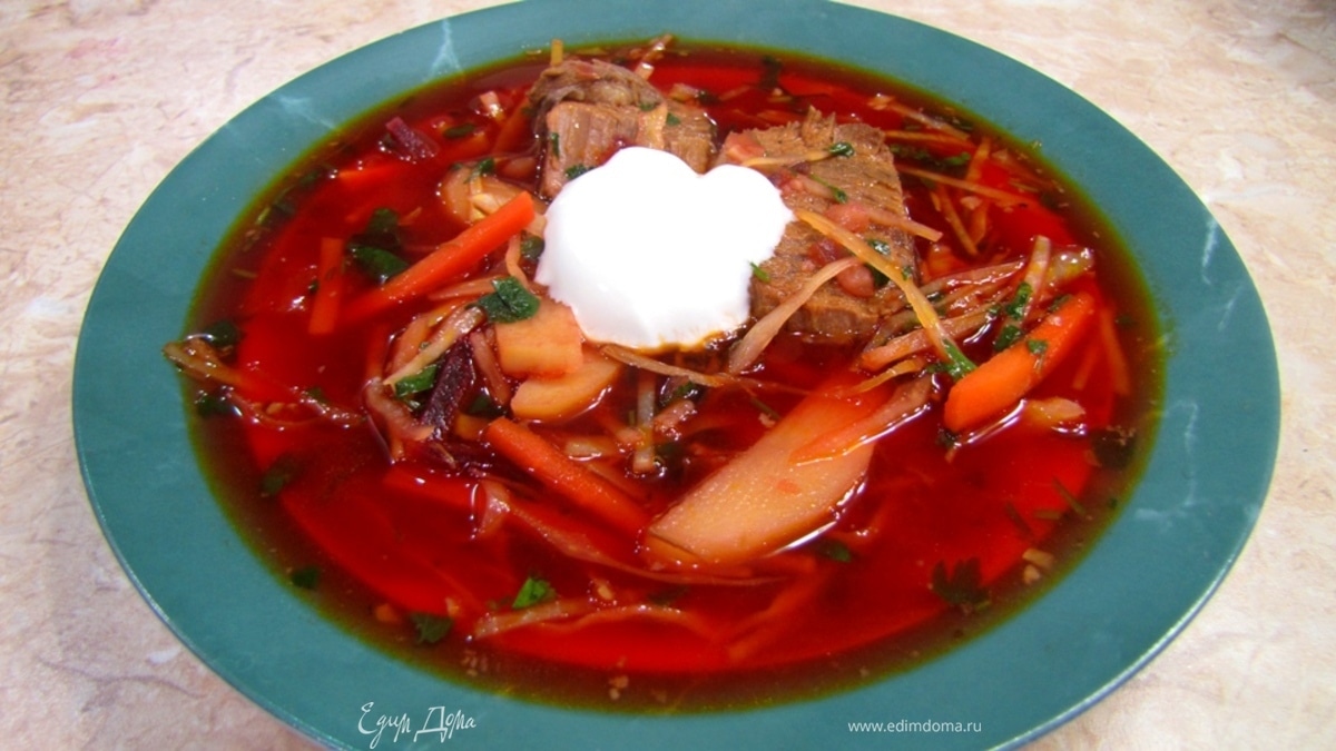 Борщ по рецепту прабабушки (со способом приготовления мясного бульона)