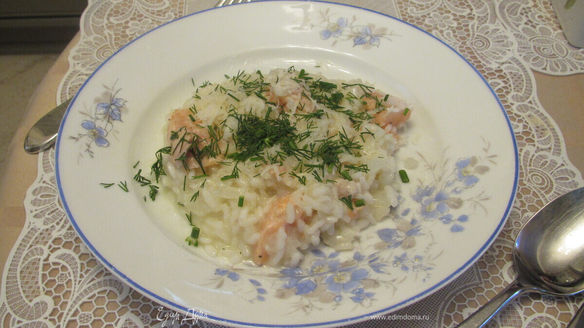 Изысканное ризотто с лососем