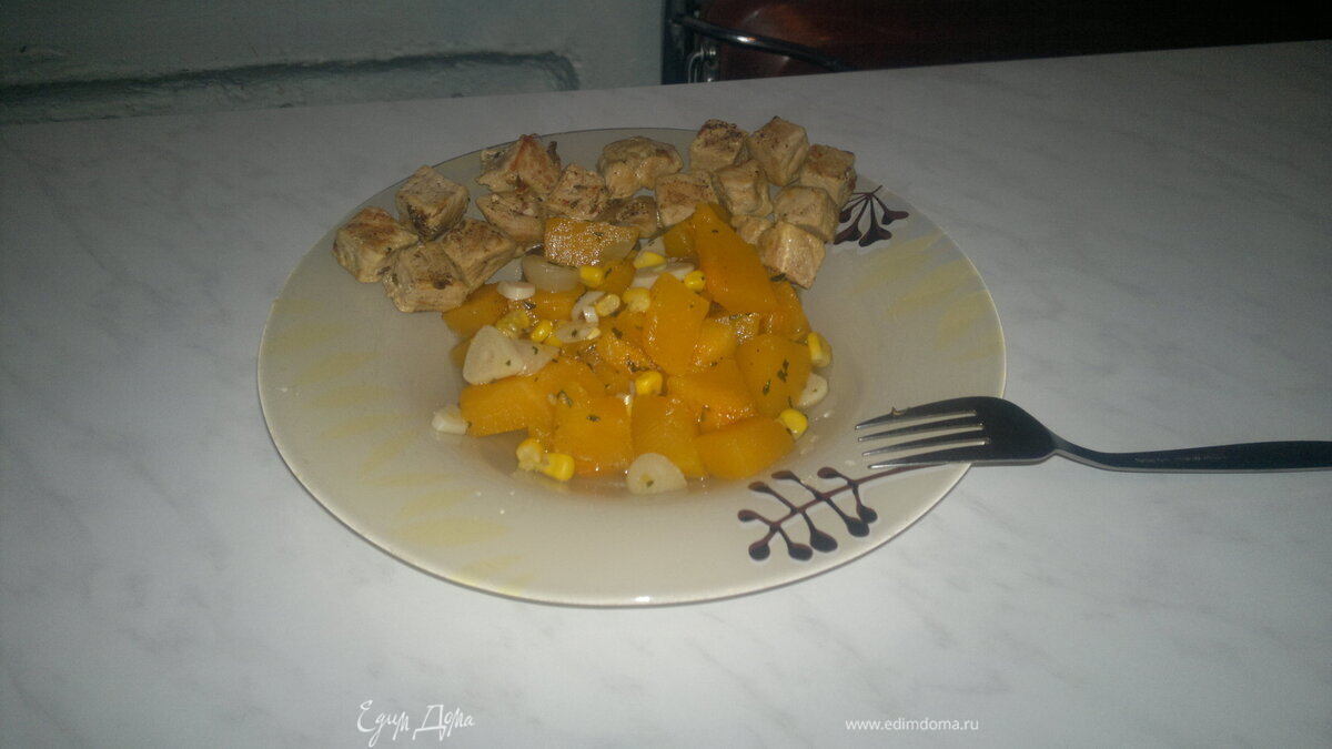 Простой субботний обед, тыква и свиная корейка.