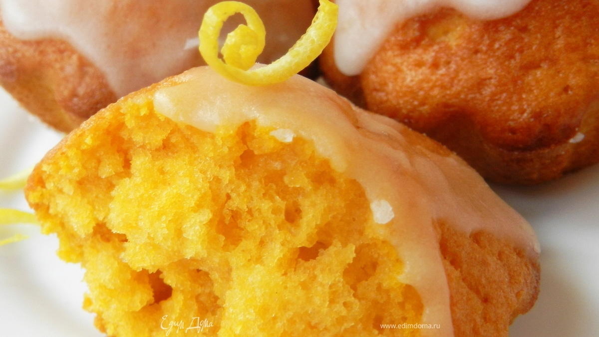 Тыквенные кексы с лимонной глазурью