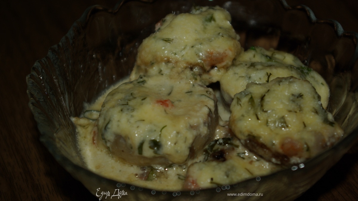 Шампиньоны фаршированные креветками