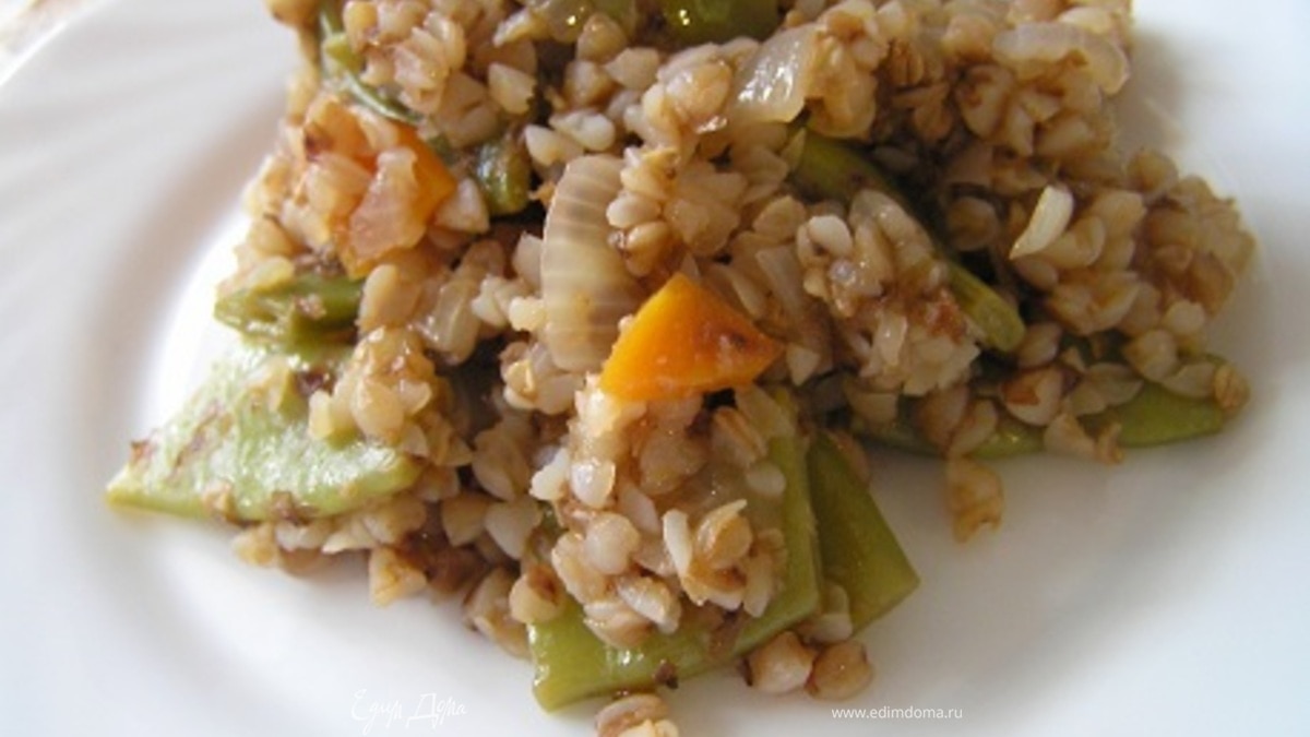 Гречотто с молодой стручковой фасолью