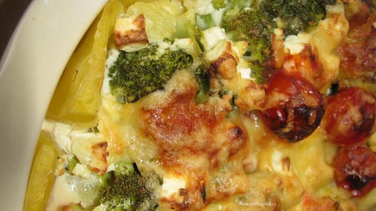 Картофельная запеканочка с брокколи и сыром