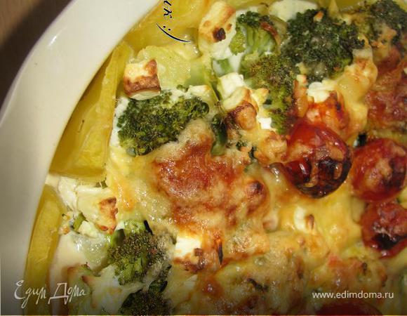 Картофельная запеканочка с брокколи и сыром
