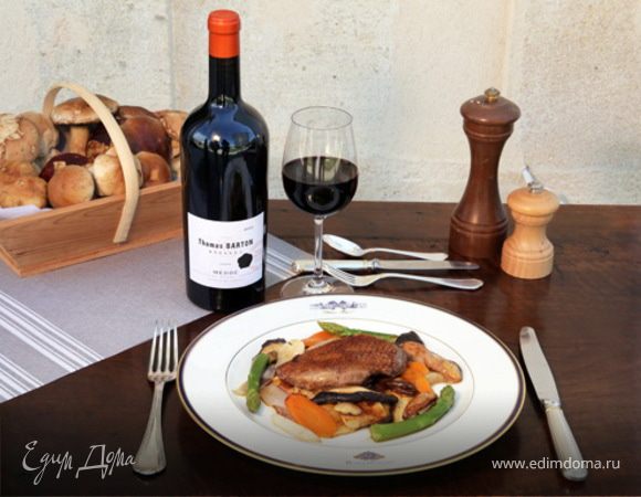 Дикая утка с белыми грибами Дикая утка с белыми грибами