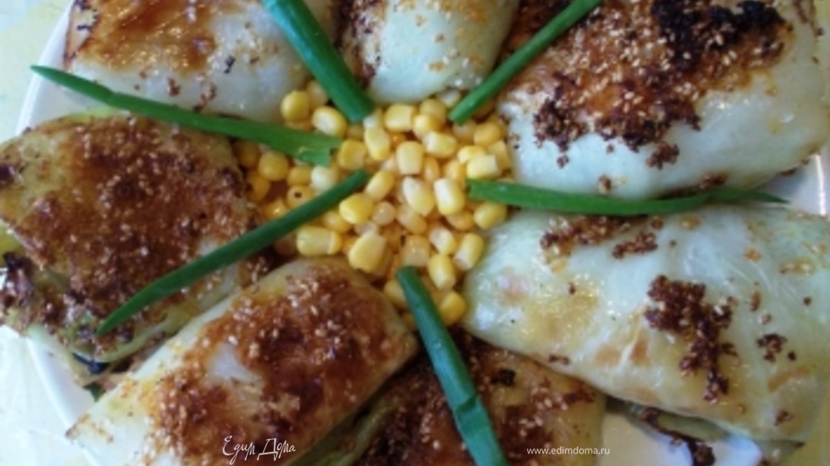капустные конвертики с кукурузой