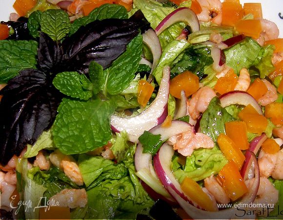 Салатик "Вдохновение" с мини-креветочками