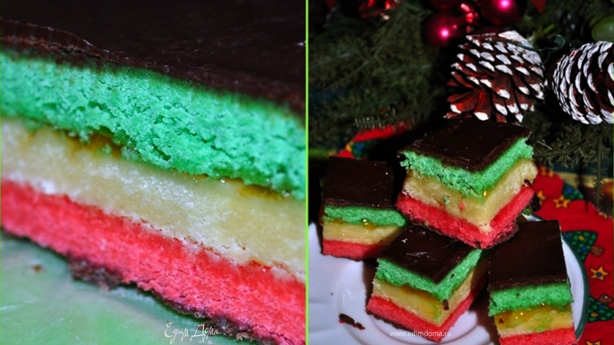 Три цвета миндальное печенье