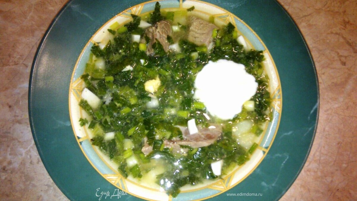 Зеленый борщ - рецепт из детства (повтор)