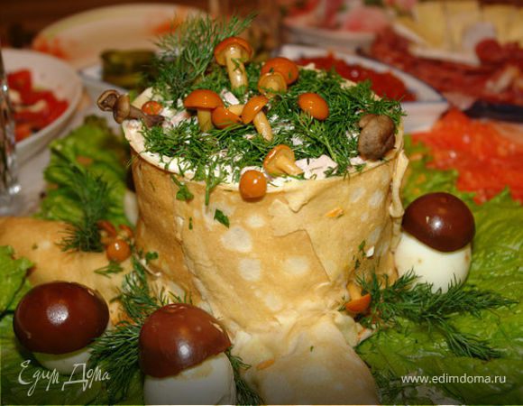 Салат -рулет пенёк.