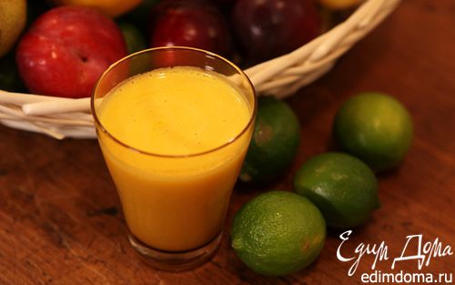 Рецепт Сок из апельсина, лайма и манго