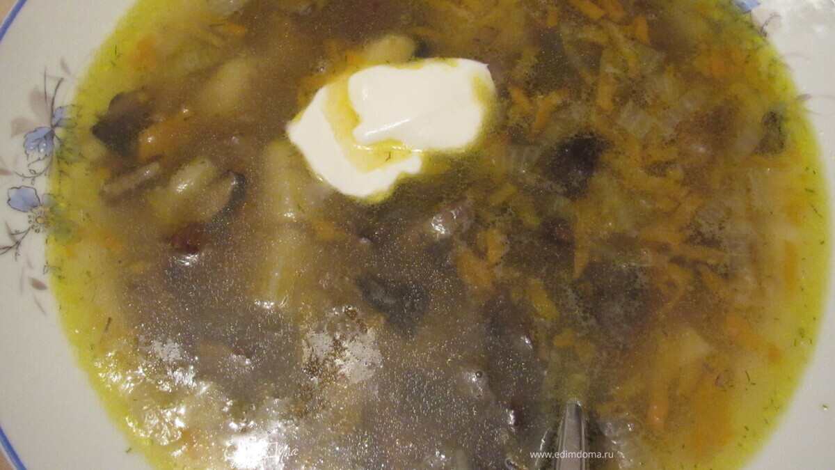 Рецепт грибного супа из белых замороженных грибов