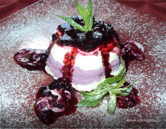 Чернично-товорожный десерт