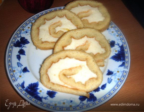 Рулет с лимонным кремом Рулет с лимонным кремом