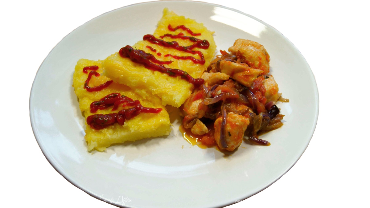 Полента с курицей