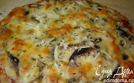 Рецепт Пицца с куриной грудкой и шампиньонами в хлебопечке