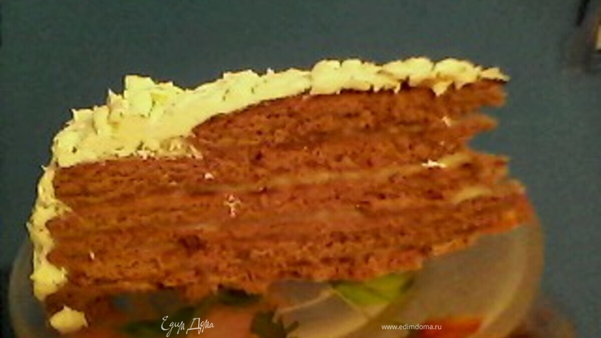 Шоколадно-медовый торт на сковороде