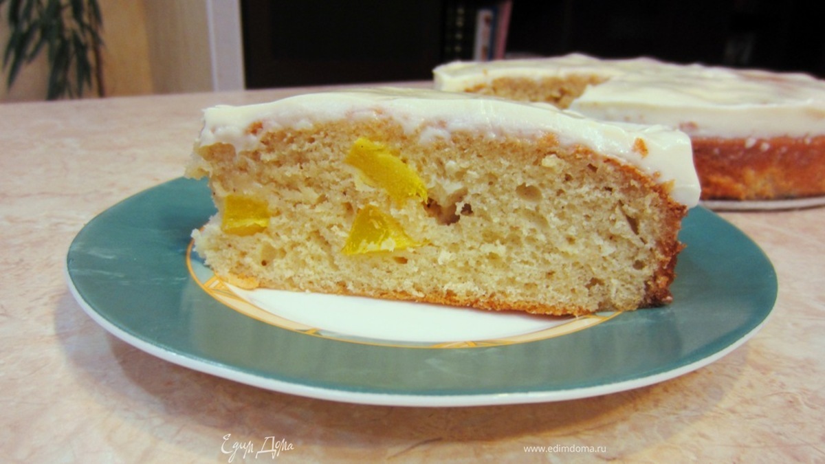 Пирог с манго и сметаной