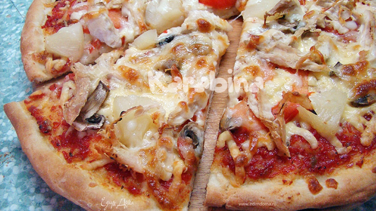 Пицца с курицей и грибами