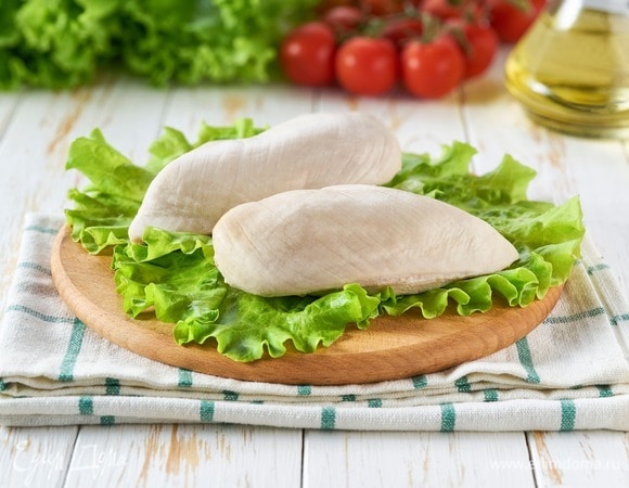 Сочное отварное куриное филе
