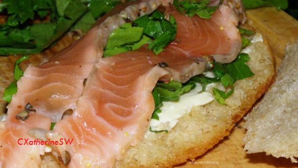 Маринованная семга с лимонным соком, кориандром и перцем (БЕЗ СОЛИ!!!)