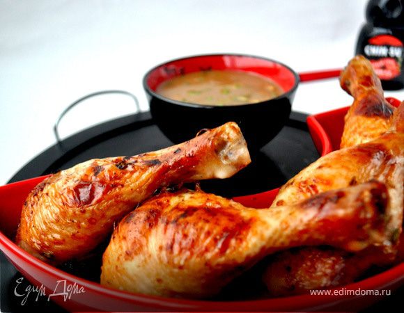 Маринованные в мисо куриные ножки на гриле.