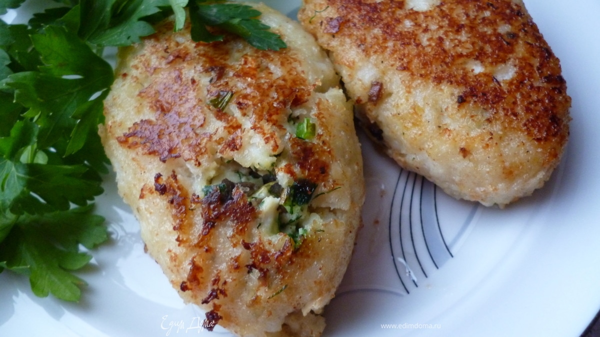 Зразы рыбные с яично-грибной начинкой.