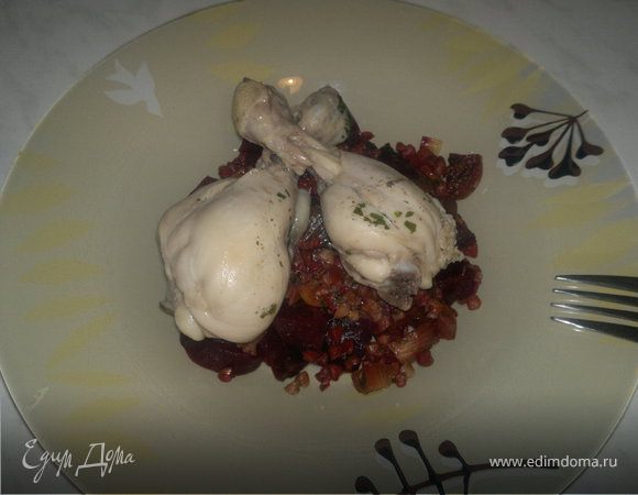 Соевое гречотто с куриными ножками в классическом бульоне Соевое гречотто с куриными ножками в классическом бульоне