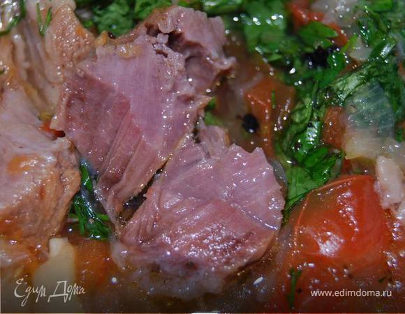 Баранина томленая с овощами 