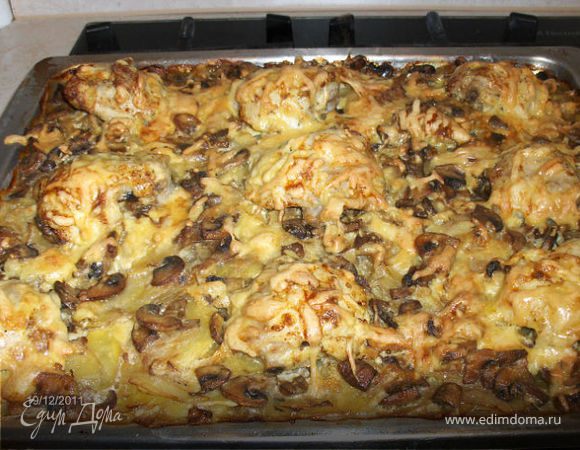 Рецепт курицы с грибами в сметане Рецепт курицы с грибами в сметане