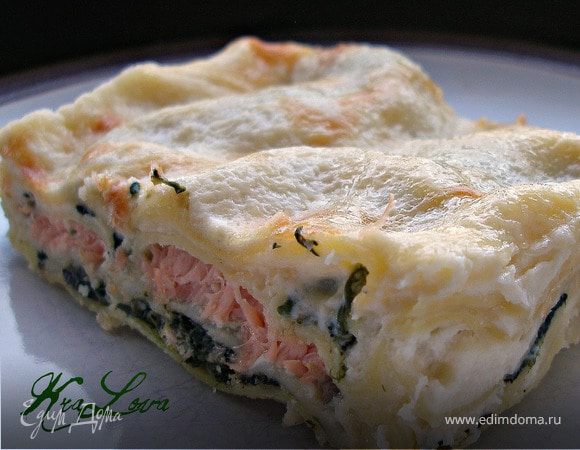 Лазанья с сёмгой и шпинатом Лазанья с сёмгой и шпинатом