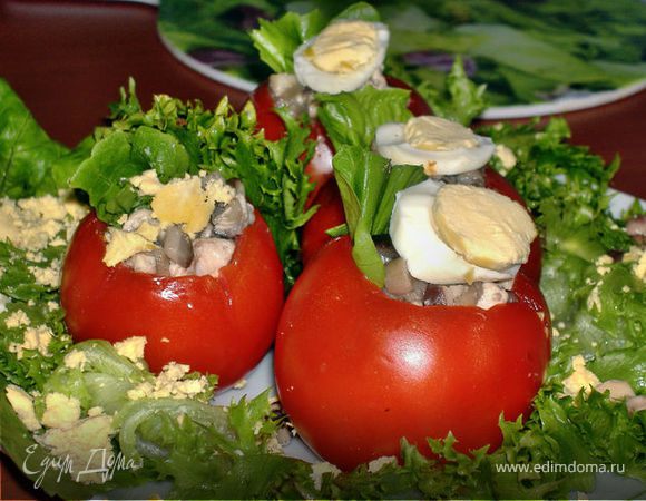 Помидоры,фаршированные грибами и мясом курицы Помидоры,фаршированные грибами и мясом курицы