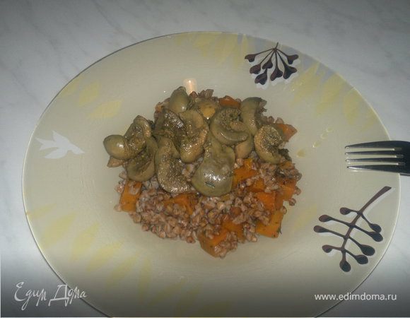Почки барана с тыквенно - соевым гречотто Почки барана с тыквенно - соевым гречотто