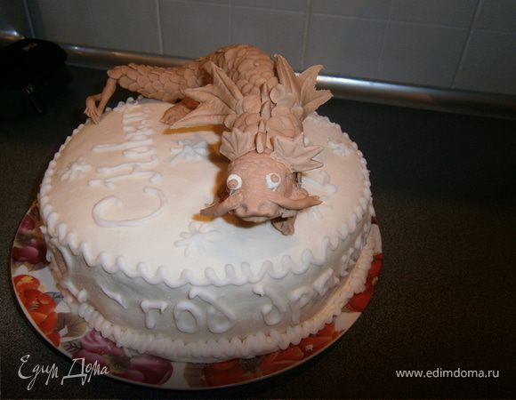 Китайский дракон из мастики