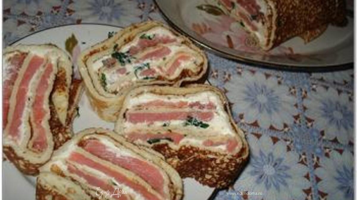 Закуска с блинами и форелью/семгой